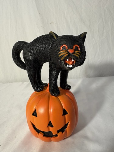 Halloween gatto nero zucca - nero,