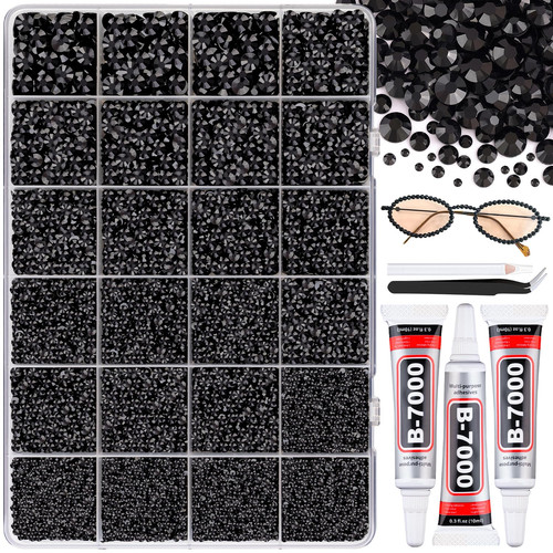 32000pcs strass neri resina - neri,