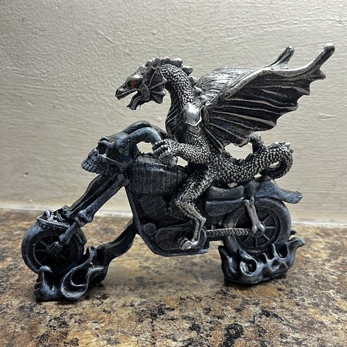Resin black dragon ghost skull - resin,