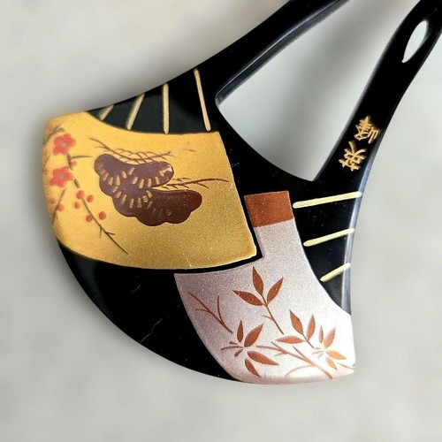 Kanzashi hairpin resin black - kanzashi,