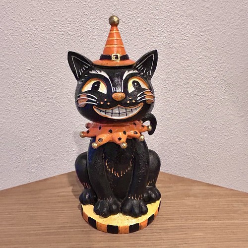Statua gatto nero resina - gatto,